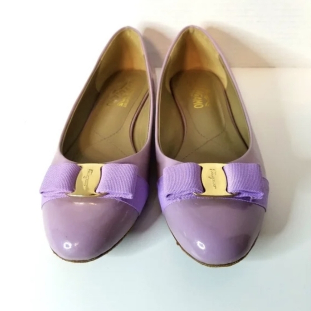 Salvatore Ferragamo Lulac Lavender Varina Flats Size: 9.c.  narrow .